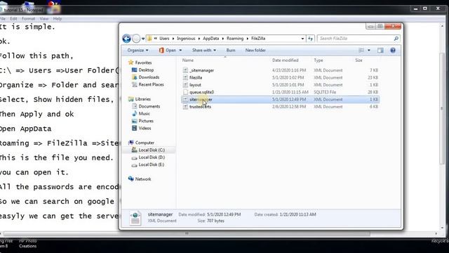 How to find the file path for FileZilla Sitemanager to get Server Credentials. смотреть онлайн