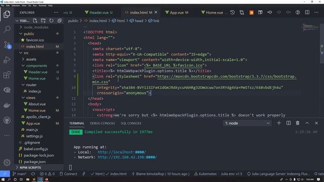 django and vuejs graphql part 7 setting up vuejs templates, components and views смотреть онлайн