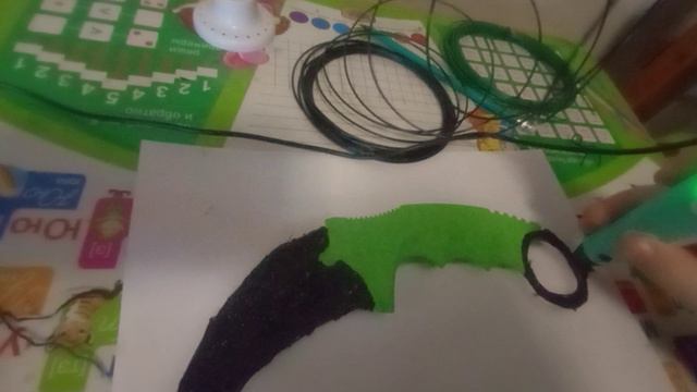 сделал керамбит с помощью 3D ручки