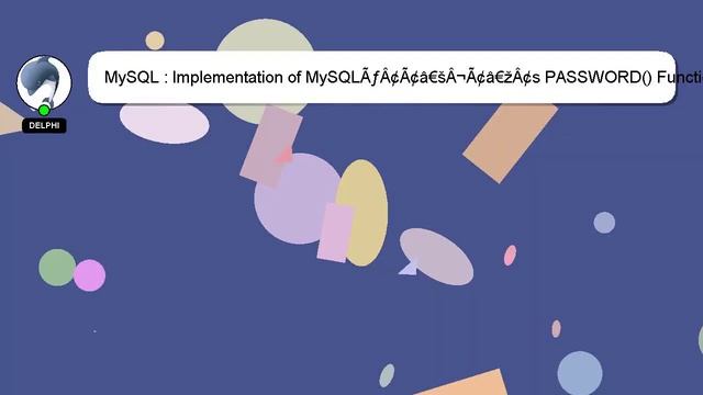 MySQL : Implementation of MySQLÃƒÂ¢Ã¢â€šÂ¬Ã¢â€žÂ¢s PASSWORD() Function in Java смотреть онлайн
