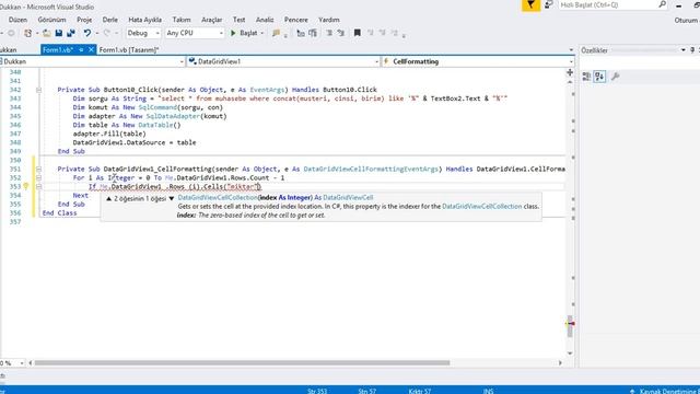 Ders-25 Row Change Color In Datagridview