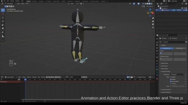 Blender and Three.js: Animation and Action Editor Practices