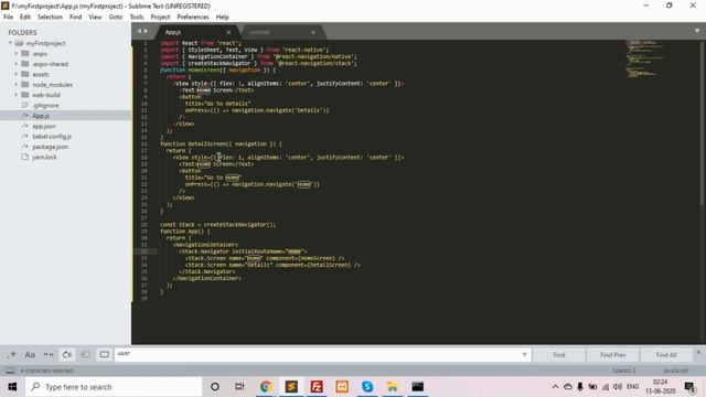 Moving Between Screens by Using Stack Navigator and Navigation Container смотреть онлайн