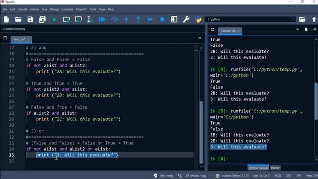 Python 34: not, and, or boolean operators смотреть онлайн