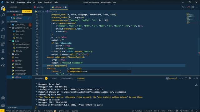 leetcode clone - backend - flask mysql docker смотреть онлайн