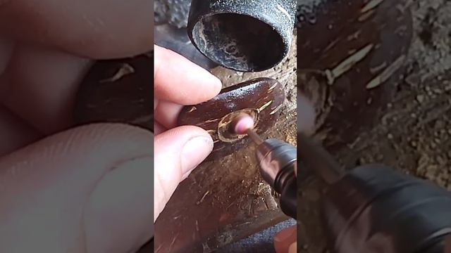 Украшения своими руками| кольцо со спилом кокоса| делаю посадочное место для камня смотреть онлайн