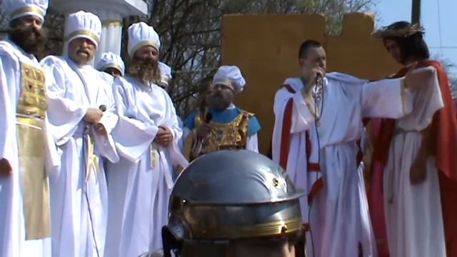 Via Dolorosa. Понтий Пилат умывает руки.... Реконструкция истории- пасхальных событий.