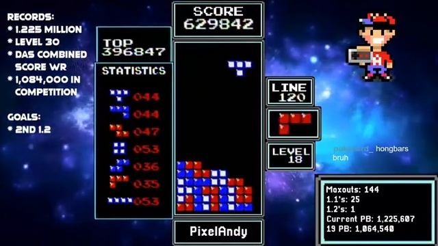 NES Tetris - 1,257,254 #3 Highest DAS Score of All-Time смотреть онлайн