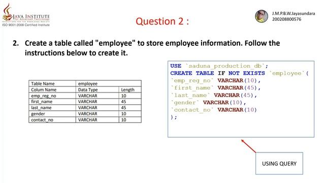 QS 2 :- Using MySQL Workbench Software with ER Diagram to create a database and table смотреть онлайн