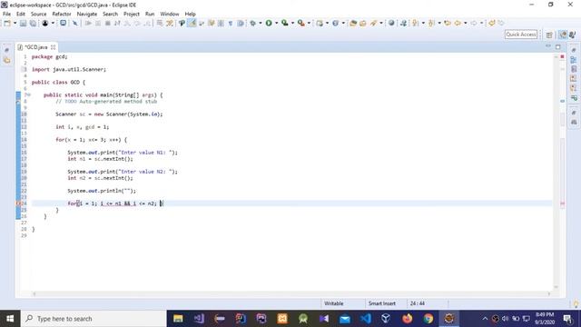 How to Find GCD (Greatest common divisor) of two Numbers using Java language смотреть онлайн