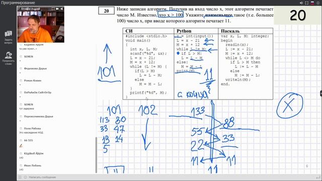 ЕГЭ 2020 Информатика разбор заданий 1 8 19 20 21 25 смотреть онлайн