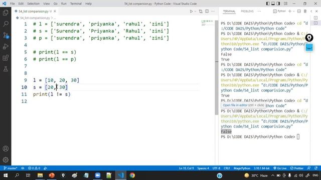 ?♂️ List Comparison in Python || Python By Surendra смотреть онлайн