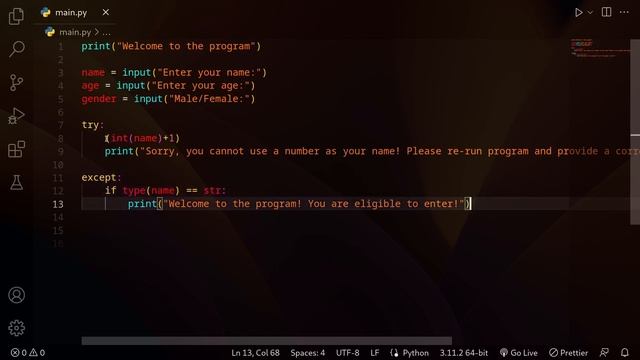 Python Basics Tutorial for Beginners #3 | Try, and except, nested conditionals | ProLinuxTutorials смотреть онлайн