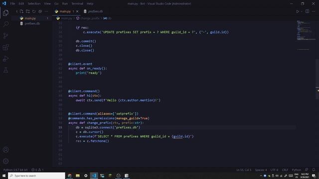 How to make per-server prefixes with sqlite3 | discord.py смотреть онлайн