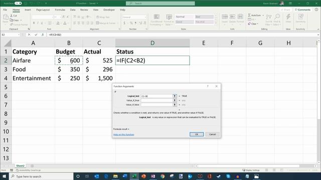 IF Function in Excel Tutorial смотреть онлайн