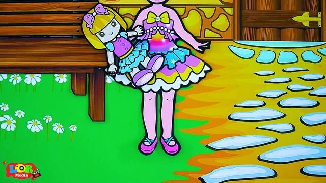 Paper Dolls Dress Up - Elsa Fire Husband Lost Wife Family Dress - Barbie Story & Crafts смотреть онлайн
