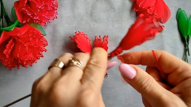 МК по вашим просьбам Пион из капрона легко и просто Цветы из капронаMaster diy