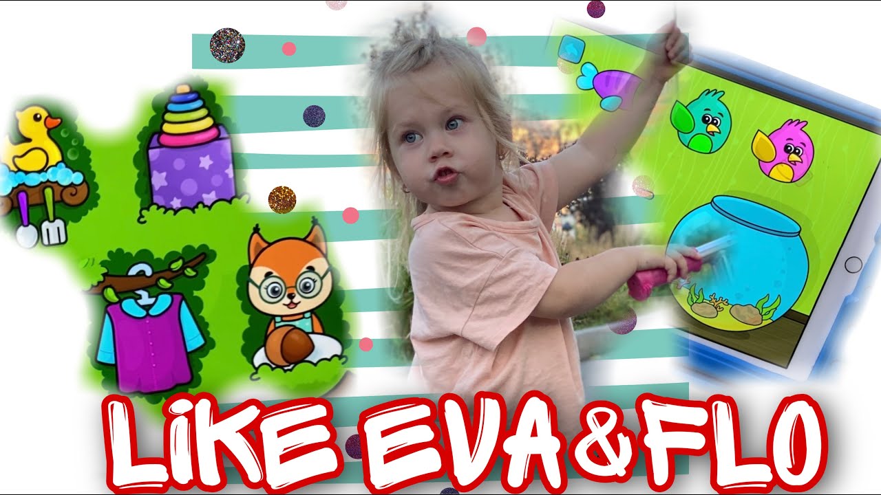 Развивающие игры на планшете для самых маленьких 2 -3 года. Ева изучает фигуры, цвета и картинки смотреть онлайн