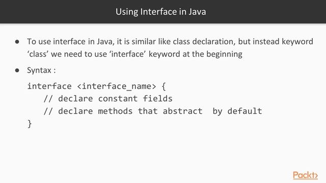Hands-On Object Oriented Programming with Java 11: Using Interface|packtpub.com смотреть онлайн