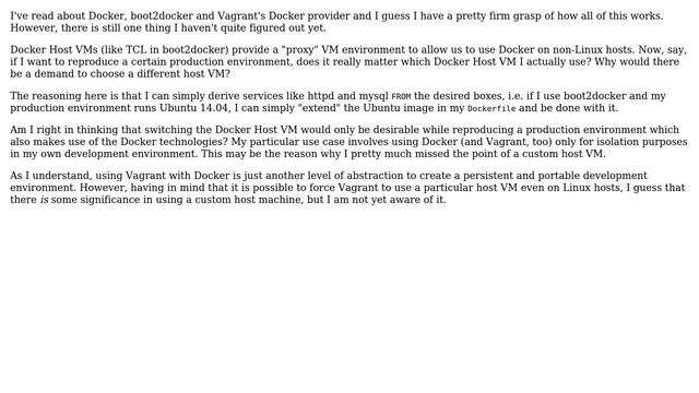 Why would I want a custom Docker host VM instead of TinyCore Linux in boot2docker? смотреть онлайн