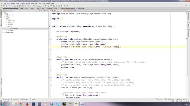 Learn Android Studio: (13) How to play sounds or music using MediaPlayer. смотреть онлайн