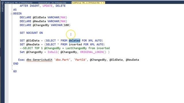 Audit Trail using Triggers, Stored Procedures, and XML смотреть онлайн