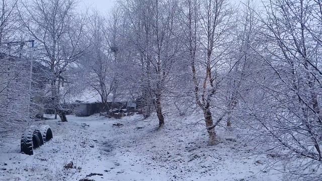Вечерний горный снегопад 16 апреля.. смотреть онлайн