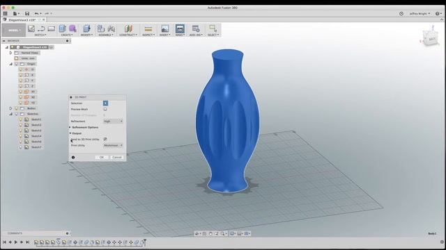 #3DP365Project - Day 194 - Notched Elegant Vase With Fusion360 & MatterHackers & gCreate3d смотреть онлайн