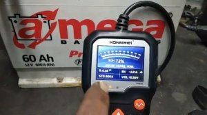 Проверка заряда АКБ с помощью Konnwei 650