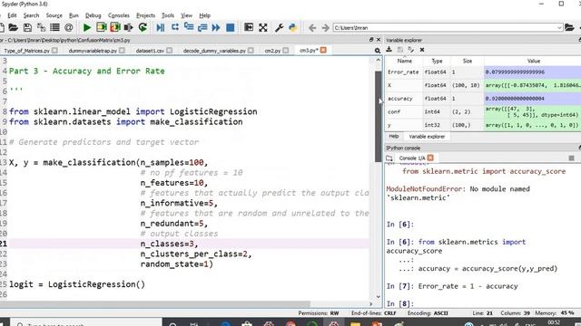 Confusion Matrix | ML | AI | Accuracy | Error Rate | Type 1 Error | Type 2 Error | Sklearn - P3 смотреть онлайн