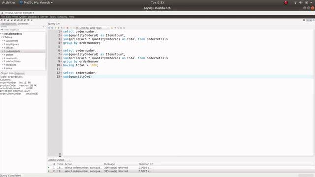 HAVING MySQL Workbench Linux/Ubuntu смотреть онлайн