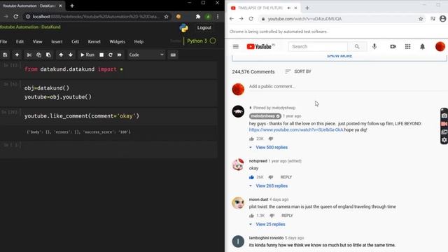 Youtube Auto Comment Liker | Youtube Automation -Python,DataKund смотреть онлайн