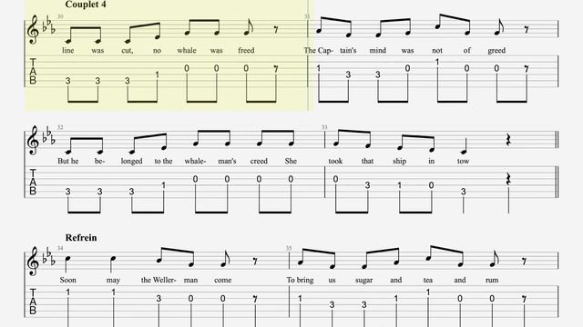 WELLERMAN Sea Shanty (easier) [melody guitar tab] смотреть онлайн