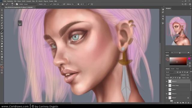 Digital Portrait SPEEDPAINTING (15 min. Timelapse Painting in Photoshop / no voiceover just music) смотреть онлайн