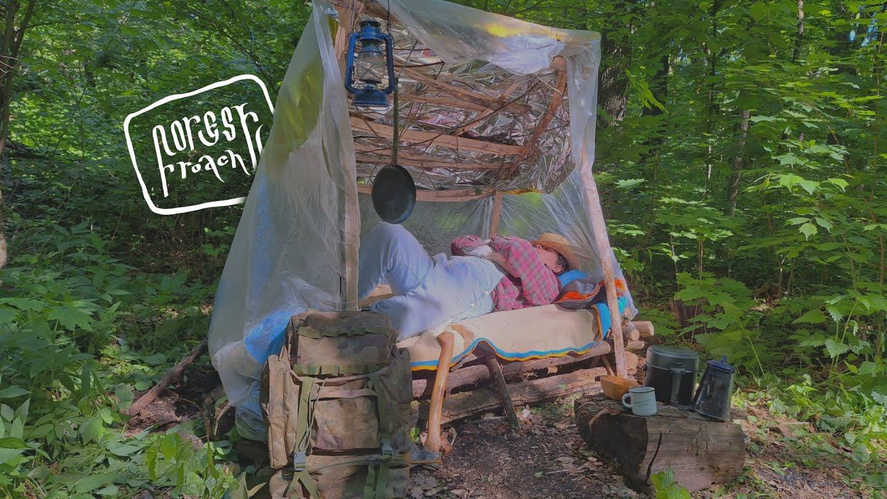 ЛЕСНЫЕ УКРЫТИ: SHELTER КЕФАРТА-КОХАНСКИ /ЧАСТЬ 2/ ПОСТРОЙКА ЛАГЕРЯ смотреть онлайн