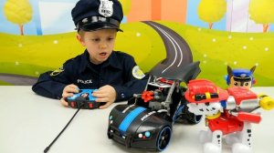 Машинка Полицейская и Щенячий Патруль Гончик с Маршалом. Даник полицейский. Детские видео про машин