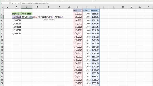 Excel Sumif Dates by Month and Year смотреть онлайн