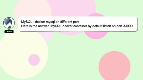MySQL : docker mysql on different port