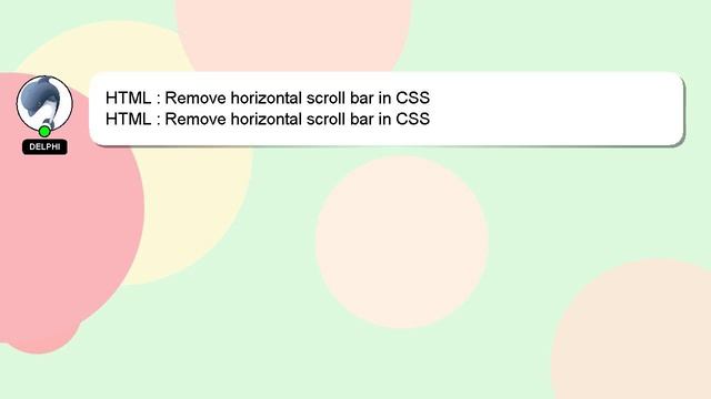 HTML : Remove horizontal scroll bar in CSS смотреть онлайн