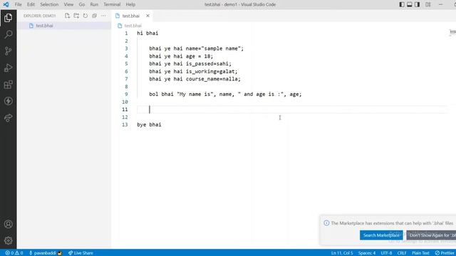 BhaiLang Tutorial | A Desi Toy Programming Language for Fun смотреть онлайн