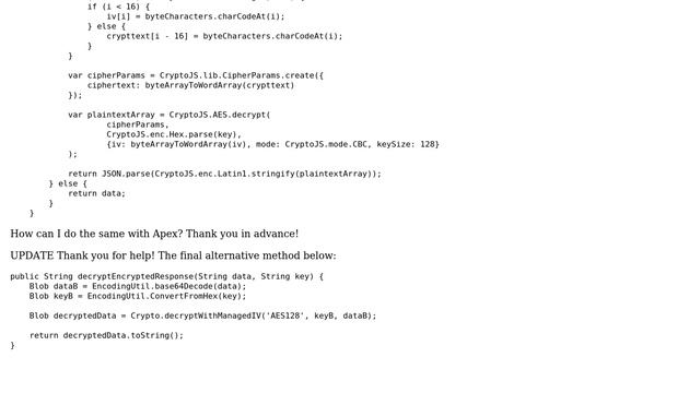 Salesforce: AES128 decryption. Invalid private key. Must be 16 bytes смотреть онлайн