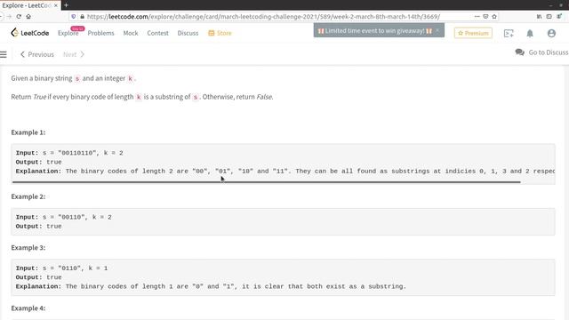 1461. Check If a String Contains All Binary Codes of Size K | Approach to think step by step смотреть онлайн
