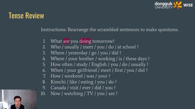Basic English Present, Present Continuous, Past Tense Review [Korean] смотреть онлайн