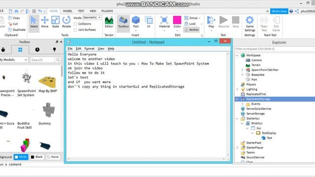 Roblox Studio : How to Make Set SpawnPoint System ( Give Away Model ) смотреть онлайн