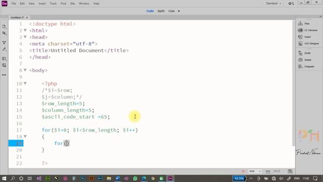 Program to print square with Alphabet Pattern (Method - 2). смотреть онлайн
