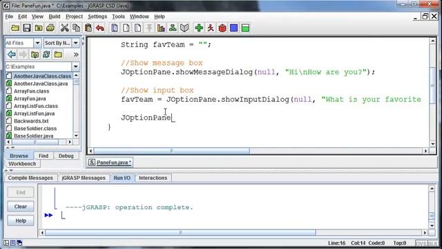 JOptionPane смотреть онлайн