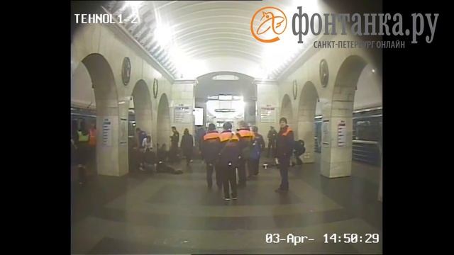 Взрыв в метро с камеры наблюдения на станции "Технологический институт" смотреть онлайн
