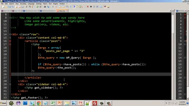WordPress Child Theming 2.0 Home Page (index.php) Part 1 смотреть онлайн