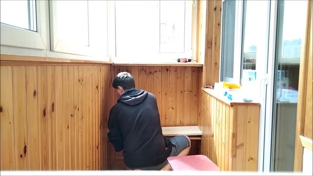 Полки из мебельных щитов на балконе смотреть онлайн