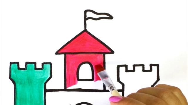 Сурет бояу | Сурет салып уйрену | Сурет салу қамал | Как нарисовать замок |How to draw a castle смотреть онлайн